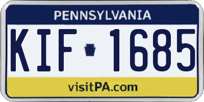PA license plate KIF1685