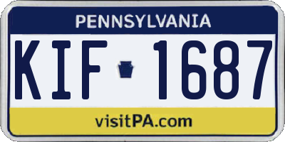 PA license plate KIF1687