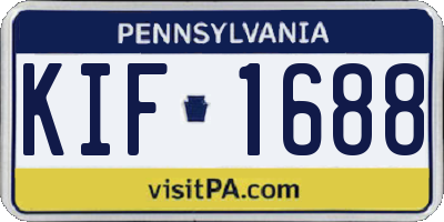 PA license plate KIF1688