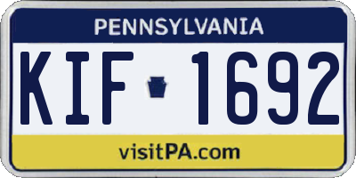 PA license plate KIF1692