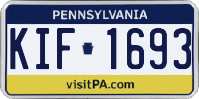 PA license plate KIF1693
