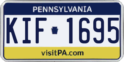PA license plate KIF1695