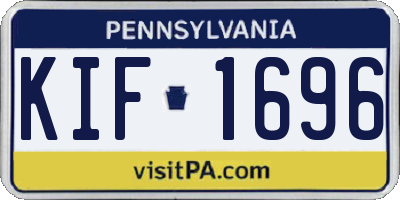 PA license plate KIF1696