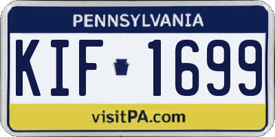 PA license plate KIF1699