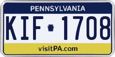 PA license plate KIF1708