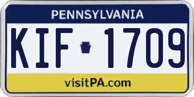 PA license plate KIF1709