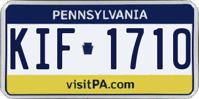 PA license plate KIF1710