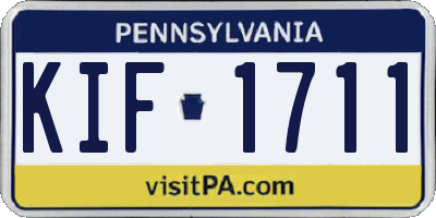 PA license plate KIF1711