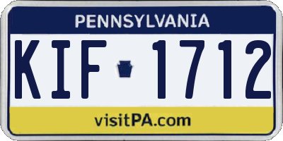 PA license plate KIF1712