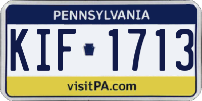 PA license plate KIF1713