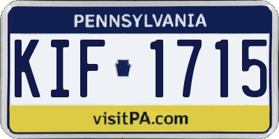 PA license plate KIF1715