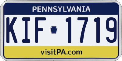 PA license plate KIF1719