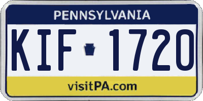 PA license plate KIF1720