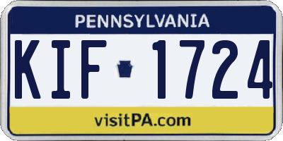 PA license plate KIF1724