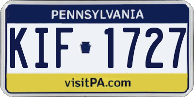 PA license plate KIF1727