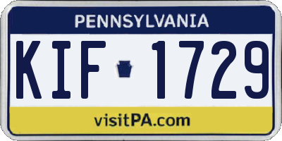 PA license plate KIF1729