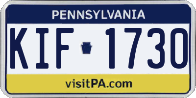 PA license plate KIF1730