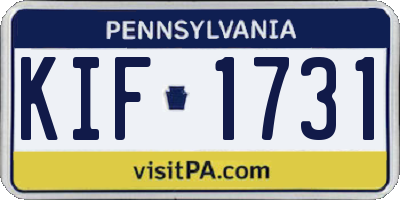 PA license plate KIF1731