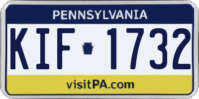 PA license plate KIF1732