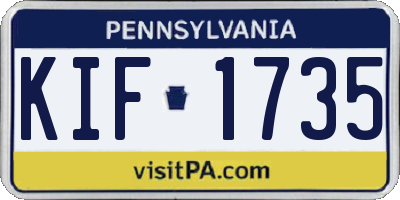 PA license plate KIF1735