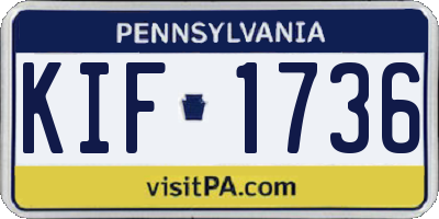 PA license plate KIF1736