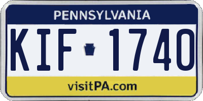 PA license plate KIF1740