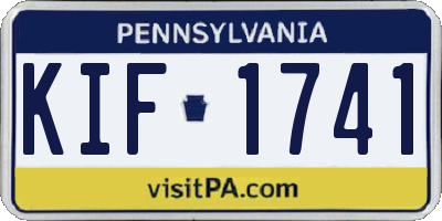PA license plate KIF1741