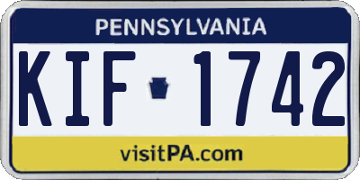 PA license plate KIF1742