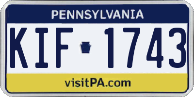 PA license plate KIF1743