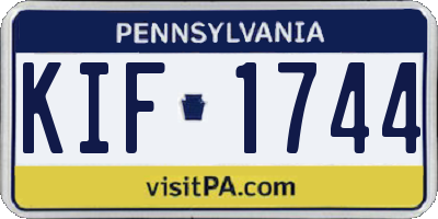 PA license plate KIF1744