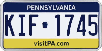 PA license plate KIF1745