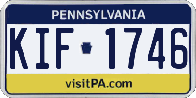 PA license plate KIF1746