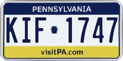 PA license plate KIF1747