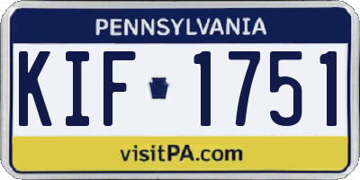PA license plate KIF1751