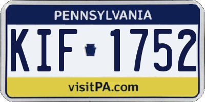 PA license plate KIF1752