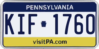 PA license plate KIF1760