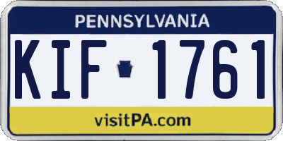 PA license plate KIF1761