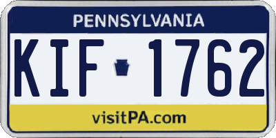 PA license plate KIF1762