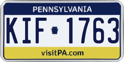 PA license plate KIF1763