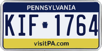 PA license plate KIF1764