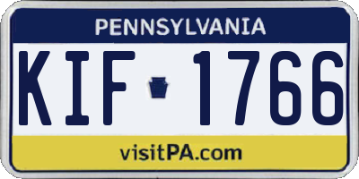 PA license plate KIF1766