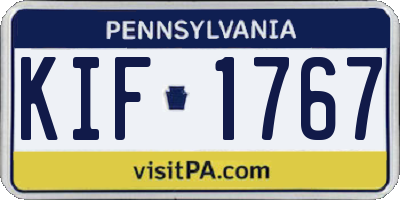 PA license plate KIF1767