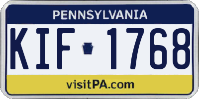 PA license plate KIF1768