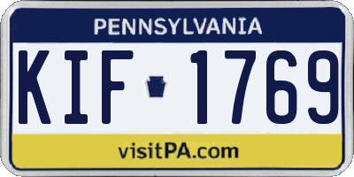 PA license plate KIF1769