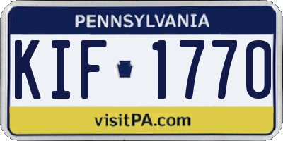 PA license plate KIF1770