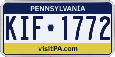 PA license plate KIF1772
