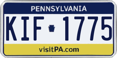 PA license plate KIF1775