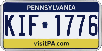PA license plate KIF1776