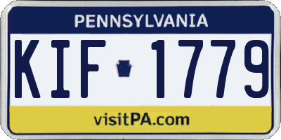 PA license plate KIF1779