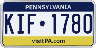 PA license plate KIF1780